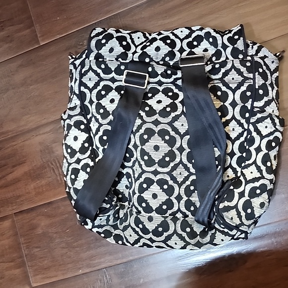 Petunia Pickle Bottom Boxy Diaper bag Backpack Black and Cream Color Tapestry - Picture 4 of 7